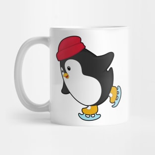 Penguin at Ice skating with Hat Mug